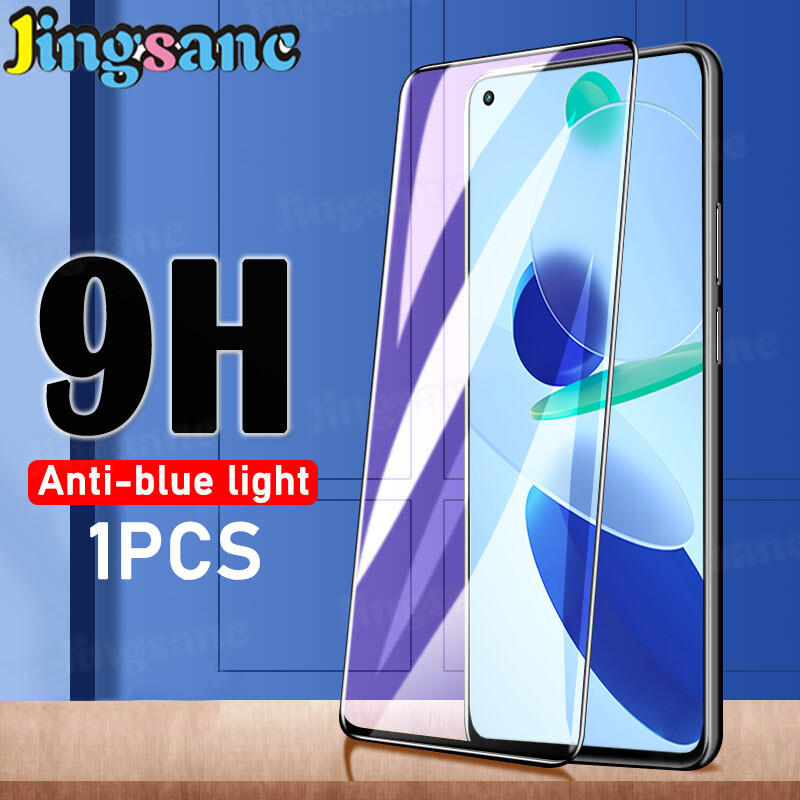 Jingsanc 1 PCS For Xiaomi Mi 11 Lite/Mi 11 Lite 5G/Mi 11 Lite 5G NE Full Cover Anti-Blue Light Tempered Glass 9H Hardness Anti Fingerprin Screen Protector Film
