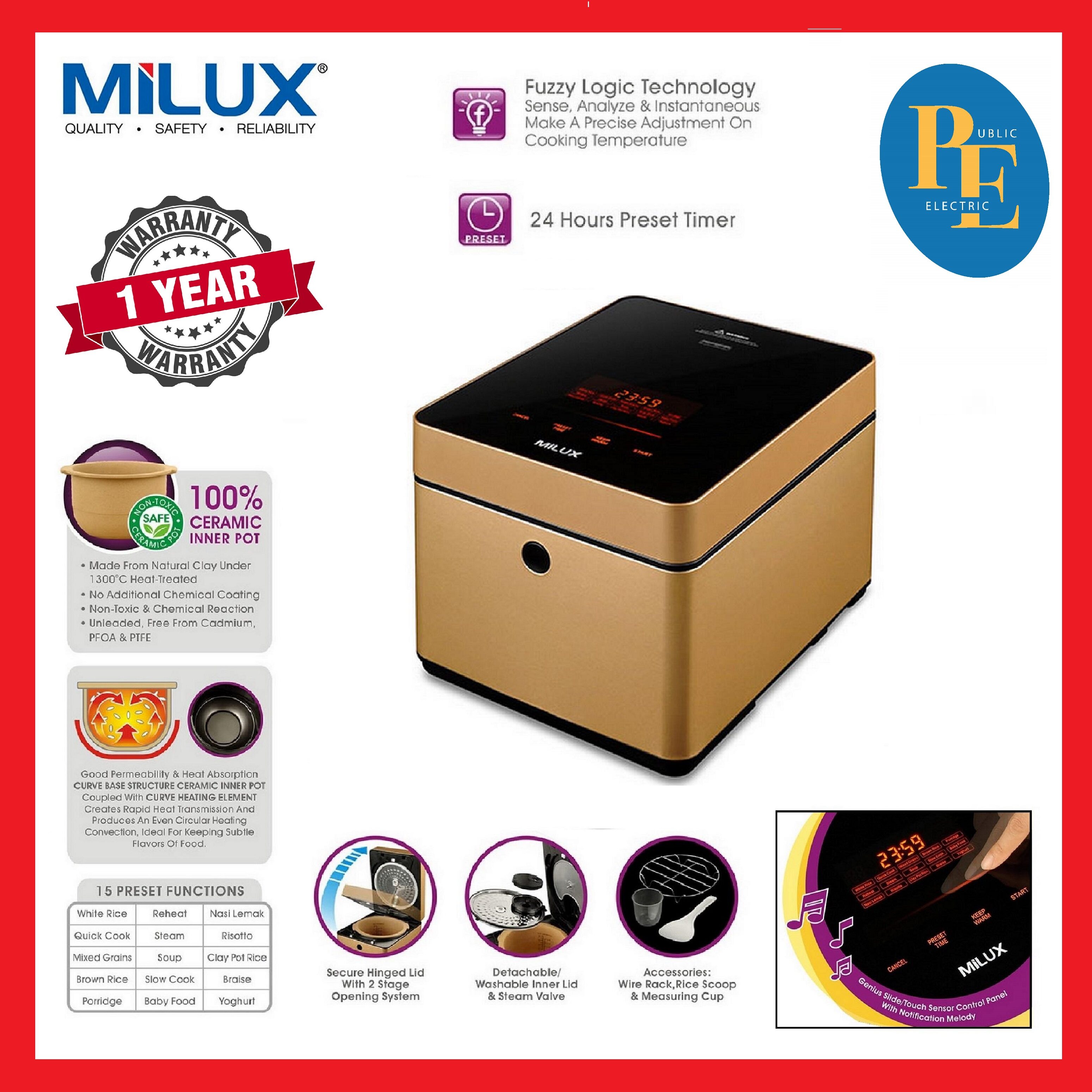 milux fuzzy logic ceramic cooker