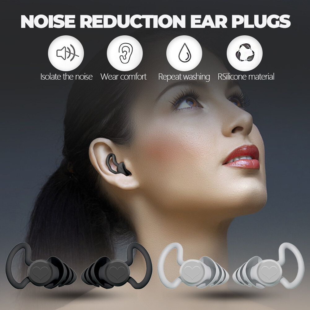 Hittime Noise Reduction Safe Silicone Anti-Noise Earplugs Reusable ...