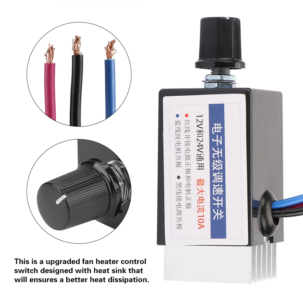 Zonejoy Công Tắc Điều Khiển Tốc Độ Động Cơ DC 12V/24V Phổ Biến Để Điều Khiển Quạt Xe Tải