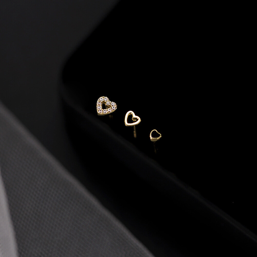 Sanhe S925 Silver Stud Earrings Simple Earrings Ear Bone Studs