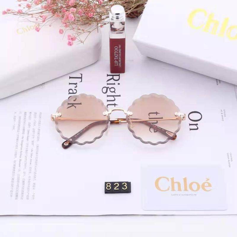 Giá bán Original_Chloe Phiên Bản Hàn Quốc Cá Tính Hoa Kim Cương Cắt Cạnh Gọng Kính Mát Nữ 823 Mới Dài Mặt Màu Trong Suốt Đại Dương bộ Kính Mát