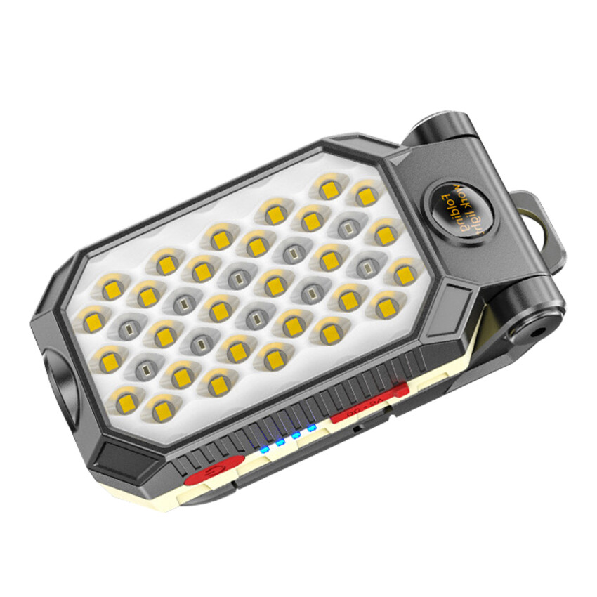 Outdoor Strong Light Multi-function Lighting Super Bright Flashlight Adjustable Waterproof Camping Lantern Magnet Design with Power USB Rechargeable COB Work Light Portable LED Flashlight