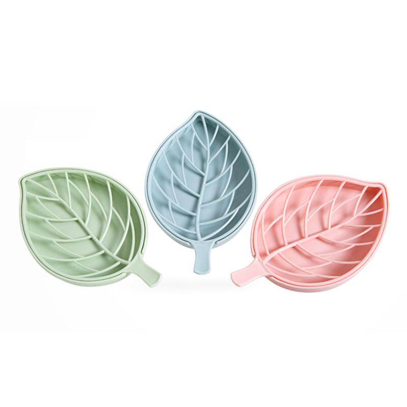 【lightingeverthing】Leaf Shape Soap Holder Non Slip Soap Box Toilet Shower Tray Draining Rack Bathroom Gadgets Soap Dish Soap Tray Holder