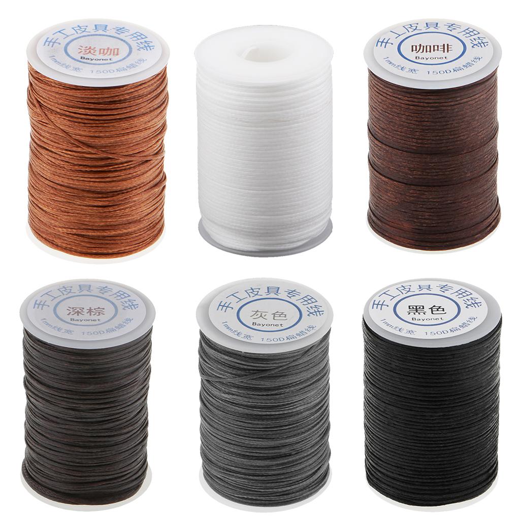 Blesiya 1 Cuộn Chỉ Sáp May Vá Chắc Chắn Polyester Dài 60M Phụ Kiện Thủ Công Bằng Da Đường Kính 1Mm