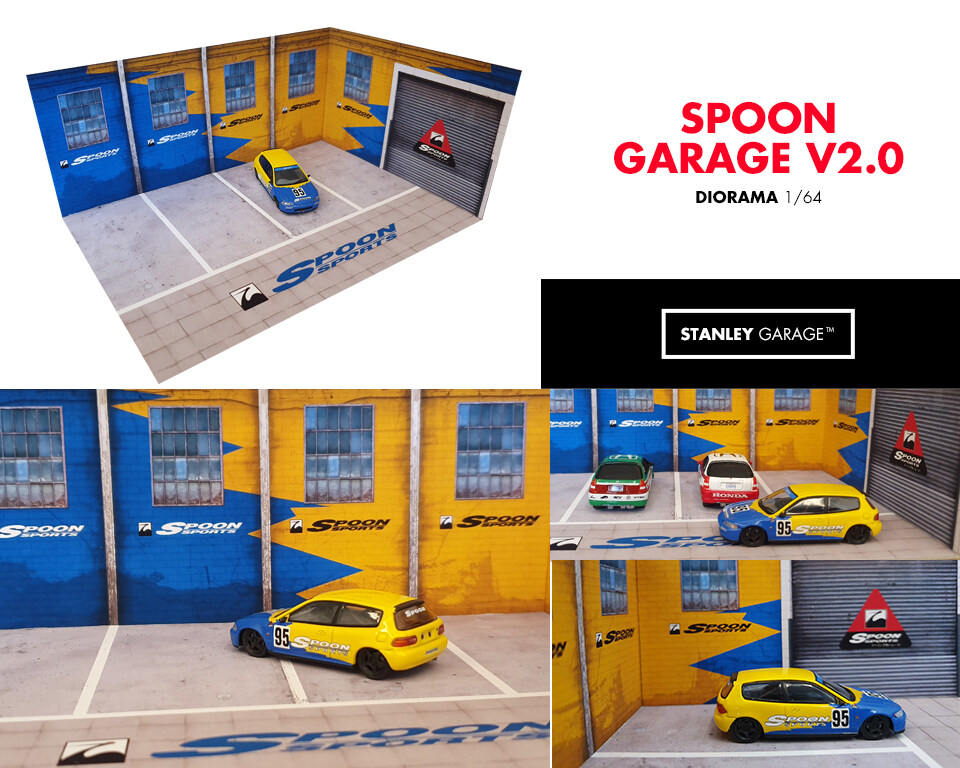 1/64 Honda Spoon Garage V2.0 Diorama Lazada