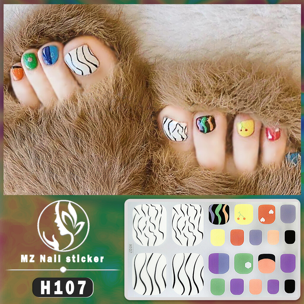 H-series 3D popular nail stickers Cute cartoon temperament white fashion DIY nail stickers available in multiple options Waterproof and durable nail art nails can be torn and durable
