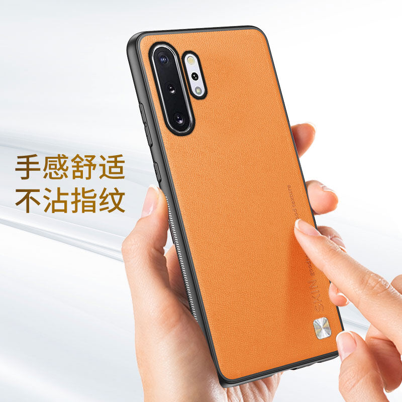For Samsung Galaxy Note 10 / Galaxy Note 10Plus Case Plain Skin Leather Cover Samsung Note10 Note 10+ Note 10Pro Soft Bumper Shockproof Coque