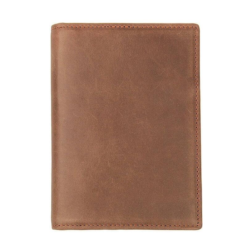 Royal Bagger Men Passport Cover Bag Genuine Cow Leather Cowhide Travel Money Clip RFID Blocking Wallet Card Holder for Man Crazy Horse Leather
