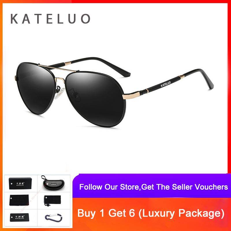 KATELUO Classic Mens Military Quality Sunglasses Polarized Lens Male Sun Glasses UV400 For Men 6600