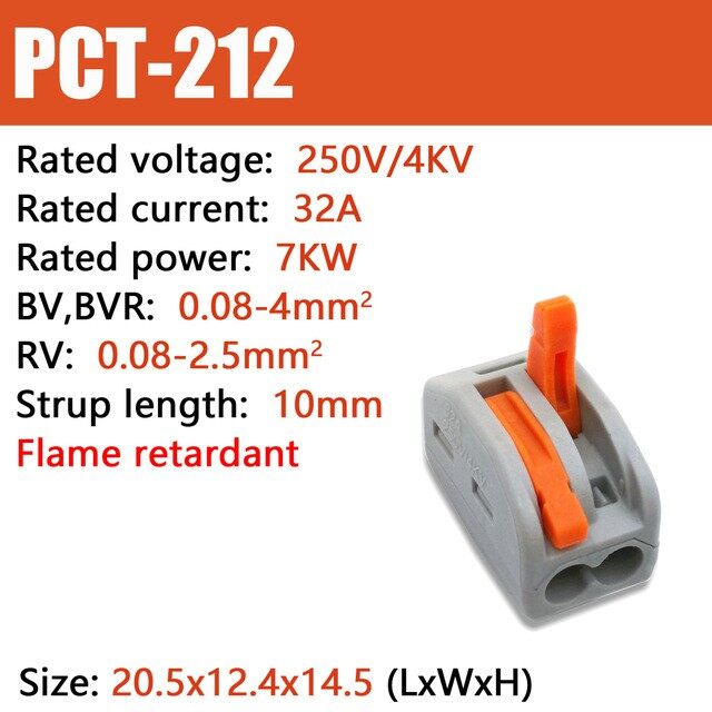 Mini fast wire connectors universal compact wiring connector push-in terminal block pct-222 212 213 214 215