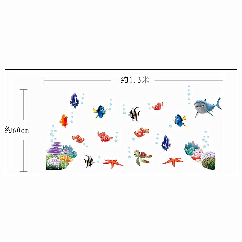 Find Nemo Dory Fish Wall Decals Kids Bedroom Bathroom Decorative Stickers Diy Cartoon Movie Animals Mural Art Children Gift