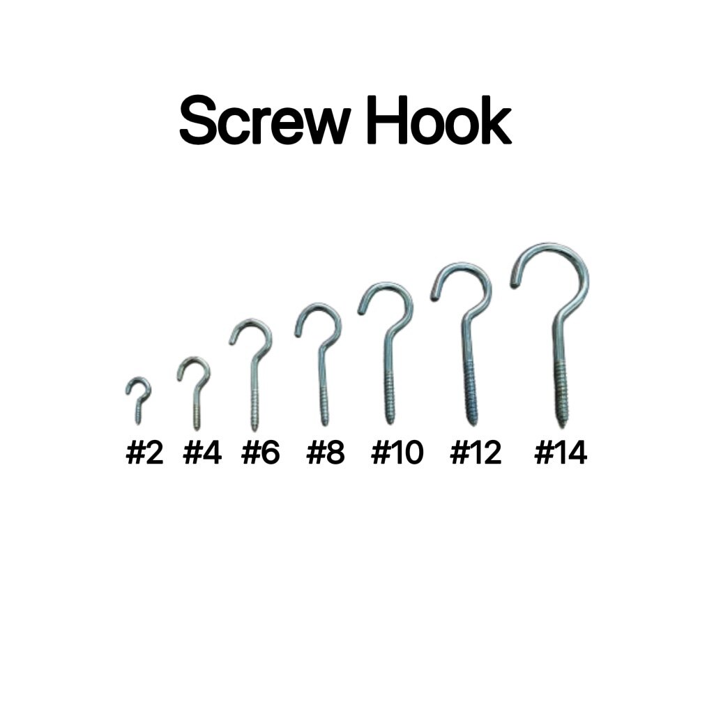 P 10pcs Screw Hook Curtain Net Wire Ceiling Hook Spiral Hanger C Shape