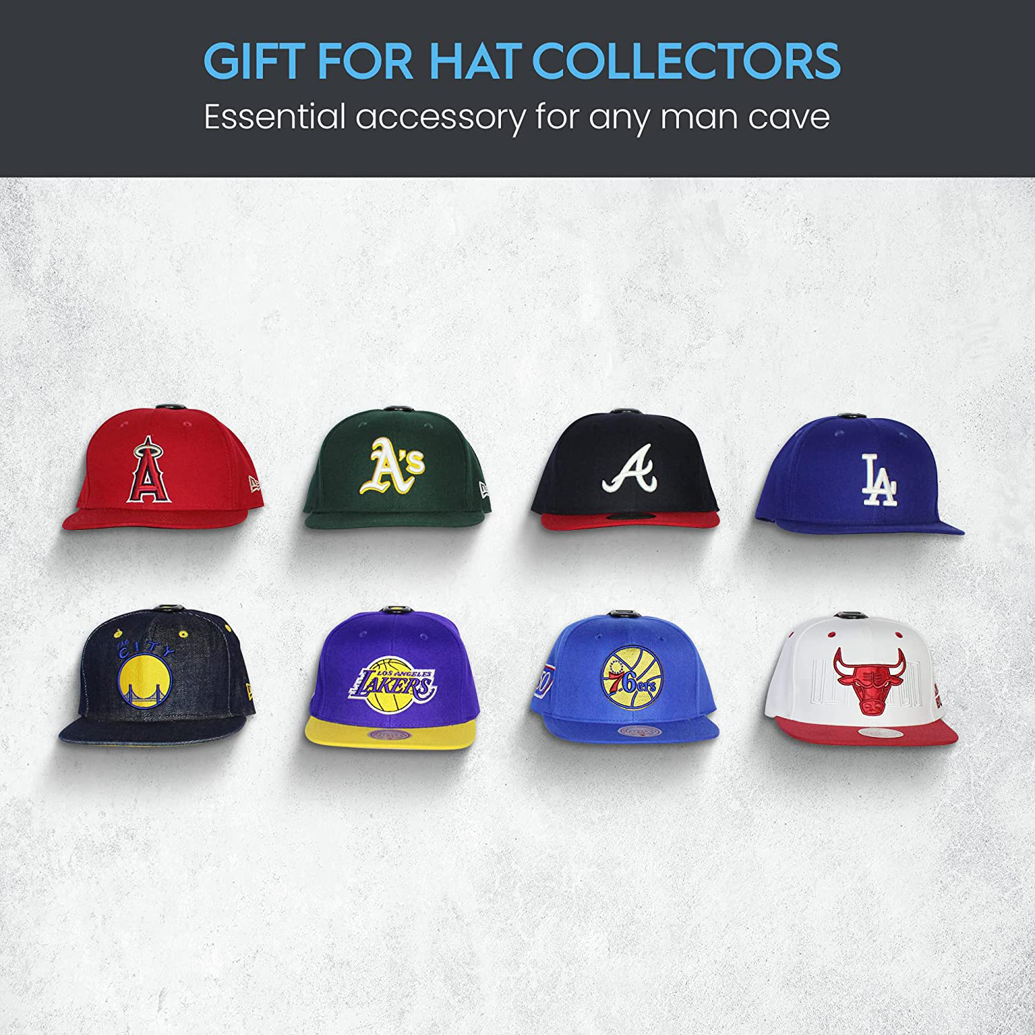 Adhesive Hat Hooks For Wall - Hat Rack For Baseball Caps, Minimalist Hat Display, Strong Hold Hat Hangers For Wall