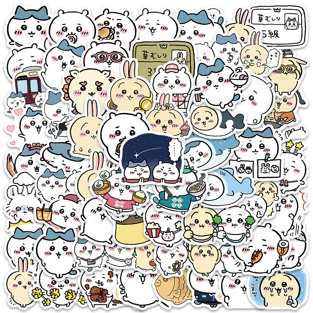50pcs/set Cute Cartoon Anime Chiikawa Stickers Waterproof Graffiti For Laptop Water Bottle Luggage Notebook Phone Vinyl Decals
