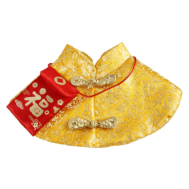 【HATELI】Pet Clothes Cat Tang Suit New Year's Small Red Envelope Festive Cloak Cloak Warm Autumn and Winter Kitten Chinese Style Pet New Year Clothes