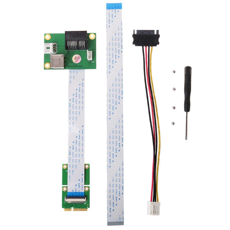 Thẻ Riser USB PCIE To PCI-E Express X1 + Mini Với Cáp FFC Khe 90 Độ Tự Làm Tốc Độ Cao
