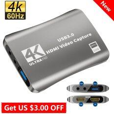 1 Thẻ Quay Video HD 4K 60Fps USB 3.0 Loop-Out HDMI-Tương Thích Với Mic Âm Thanh Streaming Cho PS4 5 Nintendo Switch Game Capture