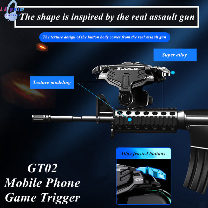 2pcs Gt02 Game Trigger Compatible For Pubg Aim Shooting Button Controller Gamepad Compatible For Iphone 13 Android