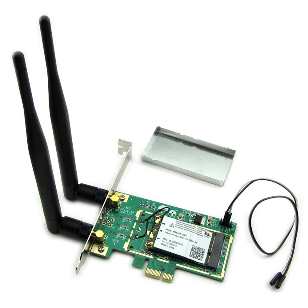 Mini PCI Express to Desktop PCIe Adapter Card Wireless Network Card WiFi Bluetooth-compatible Converter with 2 Antenna