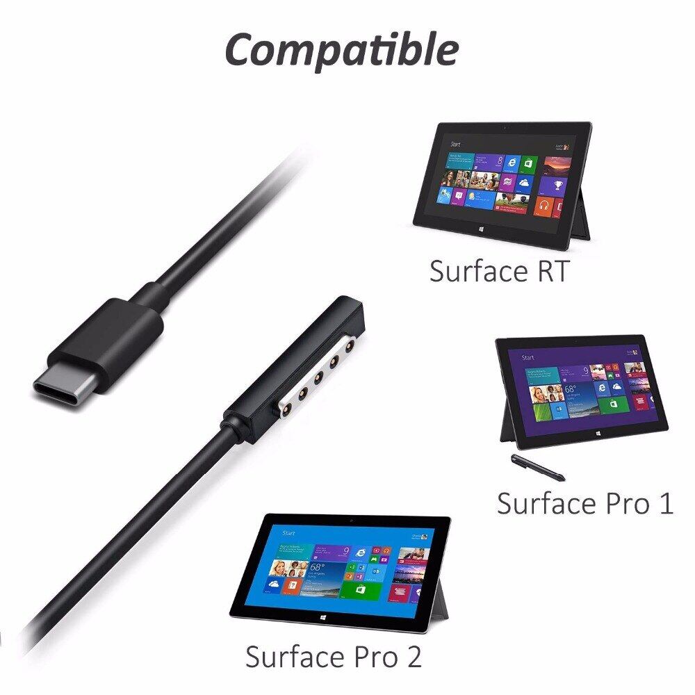 Dây Nguồn Surface Pro USB-C Cáp Sạc Surface Cáp Nguồn 12V Cho Microsoft Surface Pro 2 / Surface Pro 1 / Surface RT