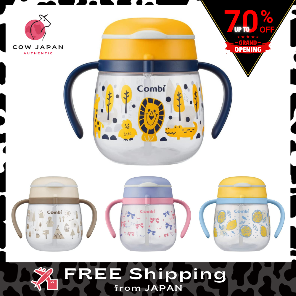 Combi LakuMug Leak-proof Straw (From 6 months old) 240 N (Lion/ Camp/ Ribbon/ Lemon)