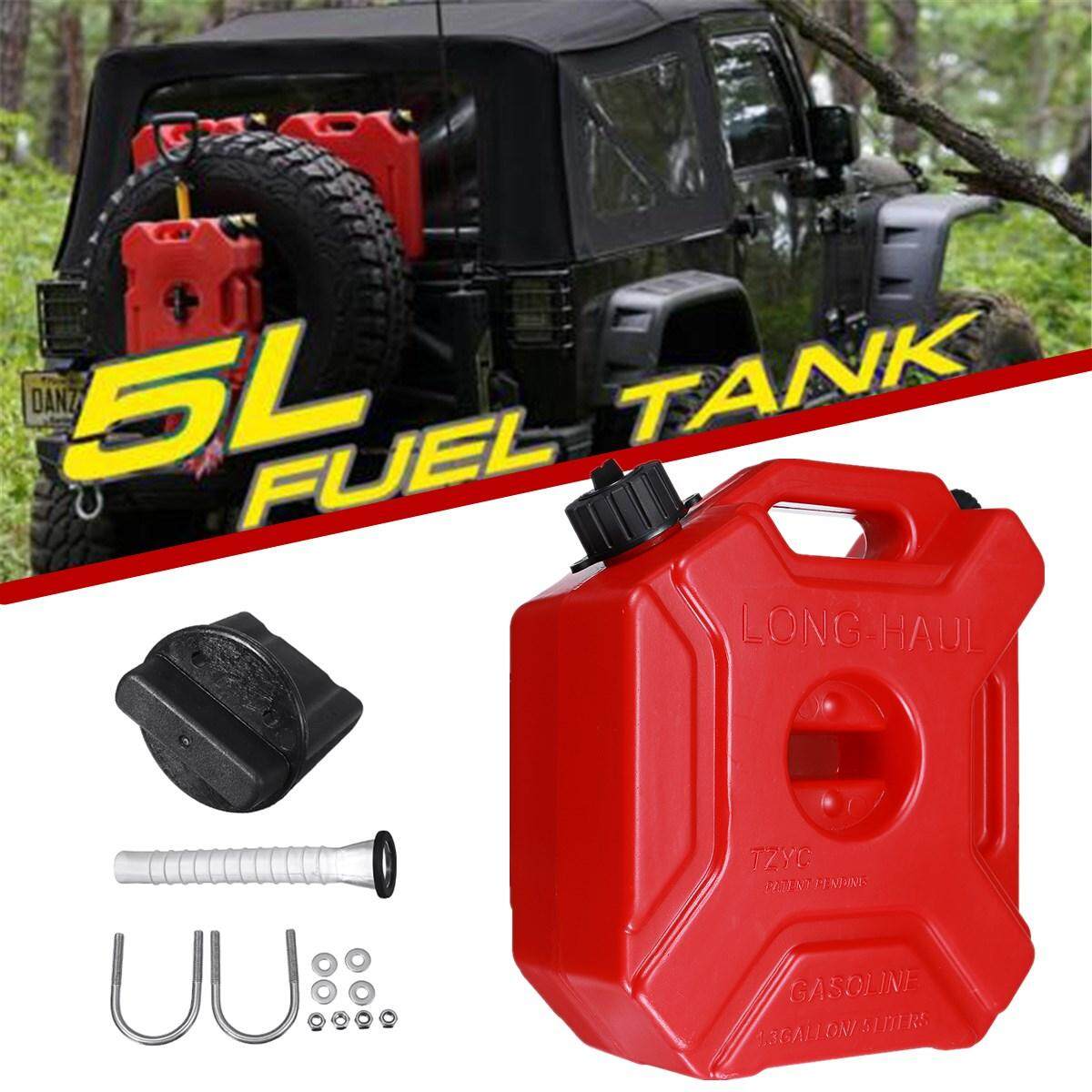 5L Portable Fuel Tank Plastic Jerry Can Motorcycle Gas Spare Container