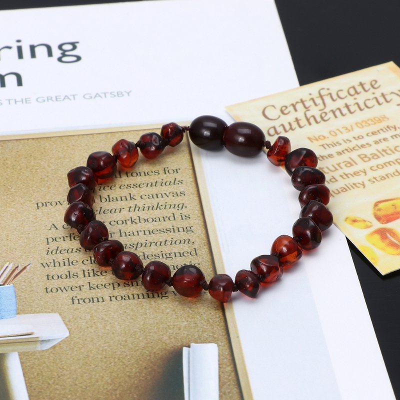 Genuine Baltic Amber Teething Bracelet Raw and Anklet Baby Beads for Teethers