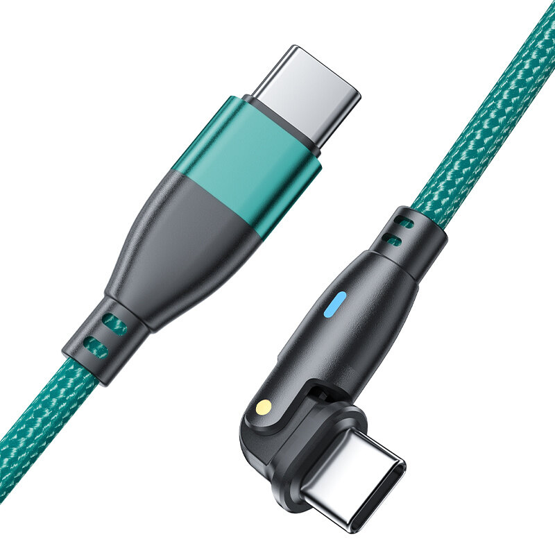 90 Degree Rotable Type-C Charging Data Cord PD 60W Elbow Fast Charging Charger Phone Cable Wires for Samsung Xiaomi Huawei