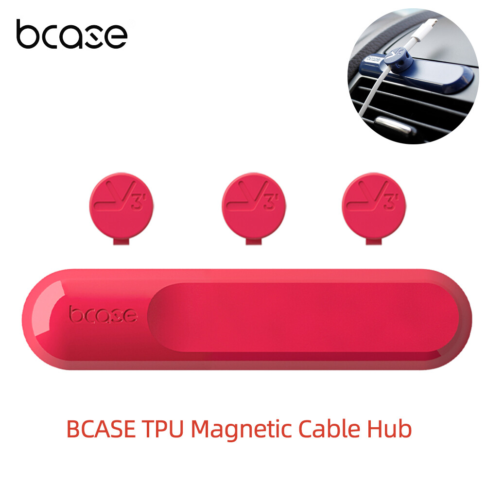BCASE Colorful TUP Cable Hub Durable Anti-slip Matte Texture Desktop Organizer Cord Holder Portable Wire Storage Device Wizard Office Home Cables Winder Can Accommodate 3 Wire Clips