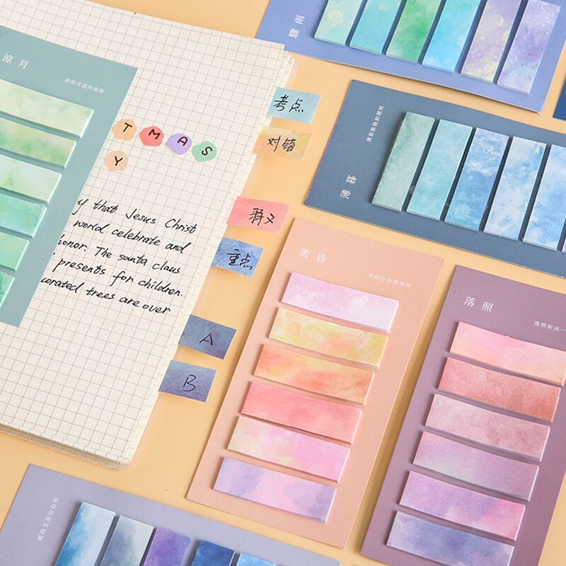 120 Tờ Nhãn Dán Chỉ Mục Màu Gradient Phong Cách Instagram Nhãn Dán Phân Loại Đáng Yêu