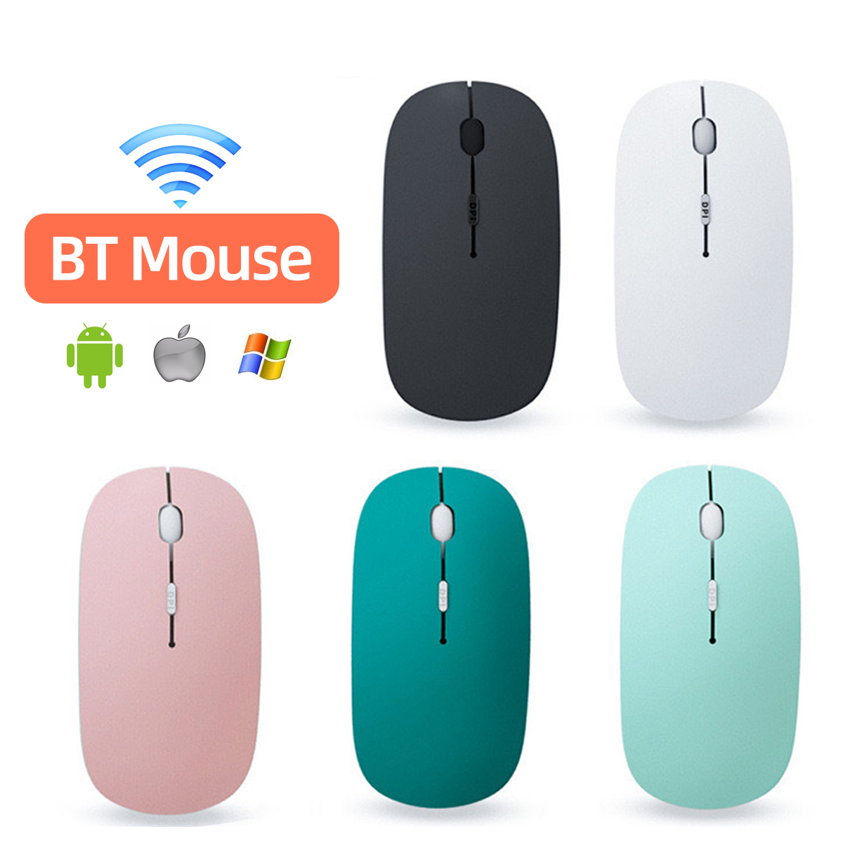 Bluetooth-compatible Mouse Dual Mode Silent Rechargeable Portable Wireless Mouse For Mobile Phone Office Tablet (in stock)