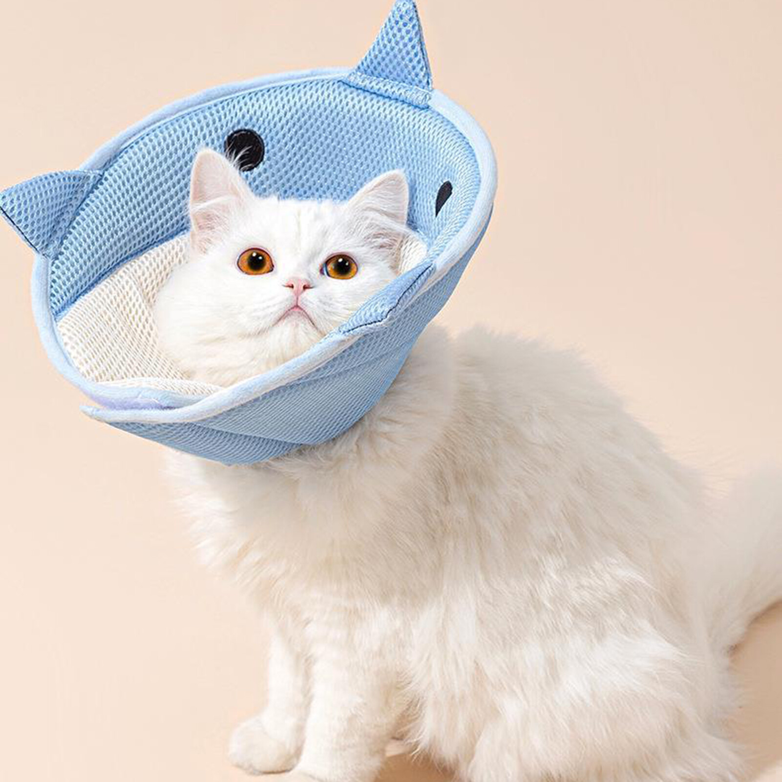Aixuexi Cat Cone Collar Comfortable Prevents Biting Licking Adjustable Breathable Cat Collar for Post-Surgery or Injuries