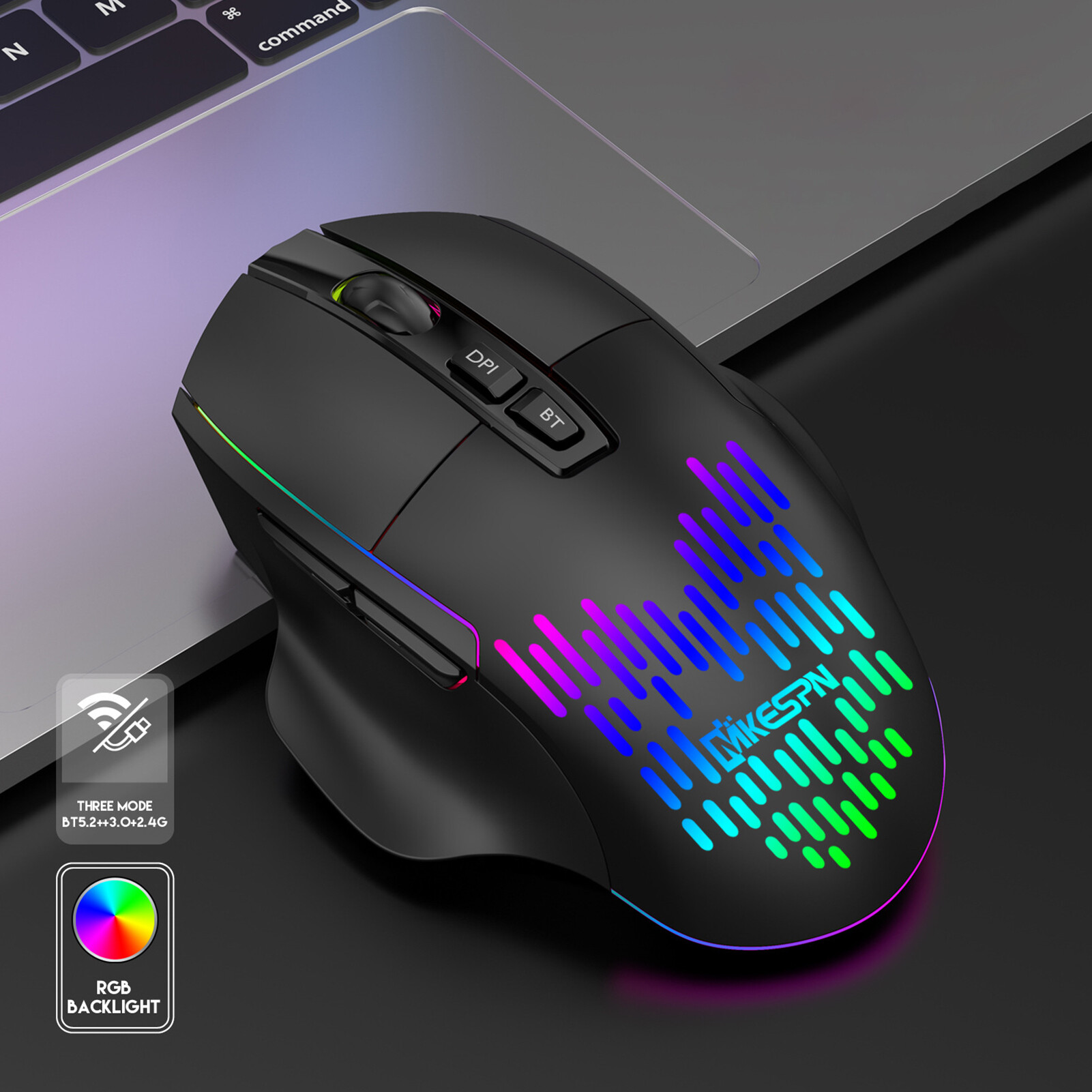 X11 Wireless Mouse Noiseless Sensitive Ergonomic Bluetooth-compatible Three Mode Driver-free Type-C Mouse for Notebook