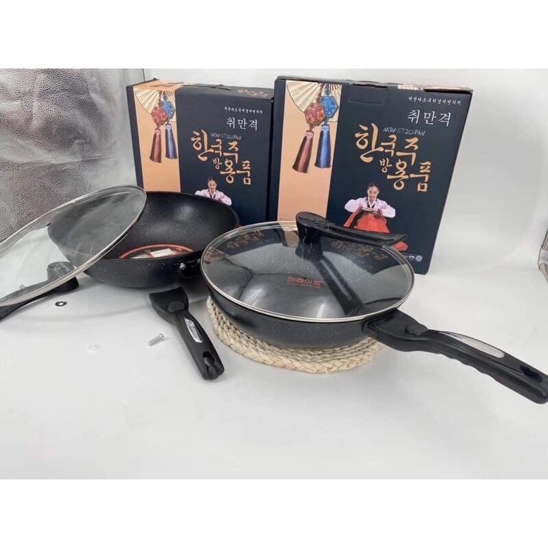 Chảo đá hàn quốc kèm vung size 32cm