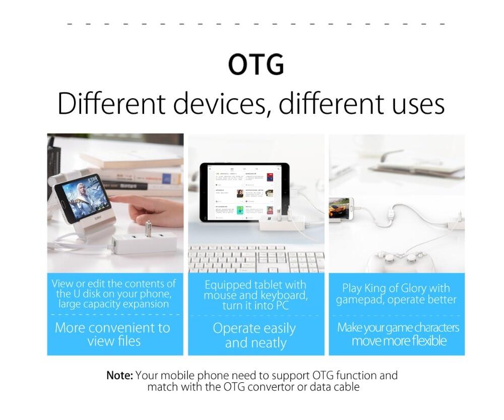 ORICO 4 Port USB 2.0 HUB with Micro USB and Type-A Input USB2.0 Splitter for iMac Computer Laptops phone Macbook Tablet USB HUB