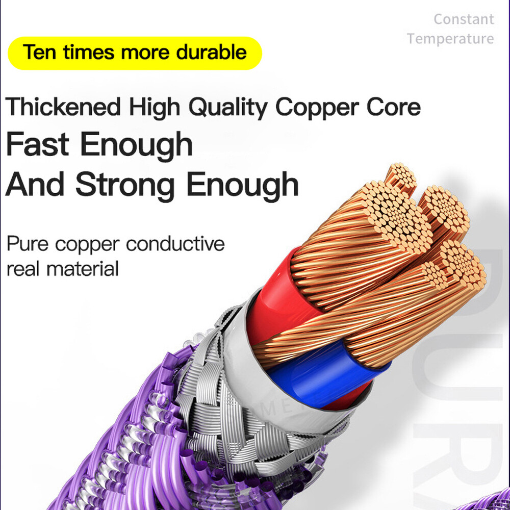 TOPZERO Cáp Dữ Liệu Sạc Nhanh 3A Cáp Sạc USB Bện Bằng Nylon Ánh Sáng Thở Micro USB Lightning Type-C Cho iPhone 6 7 8 Plus 11 X XS XR XS Max 11 Pro Max Samsung S20 S10 Xiaomi Huawei OPPO vivo
