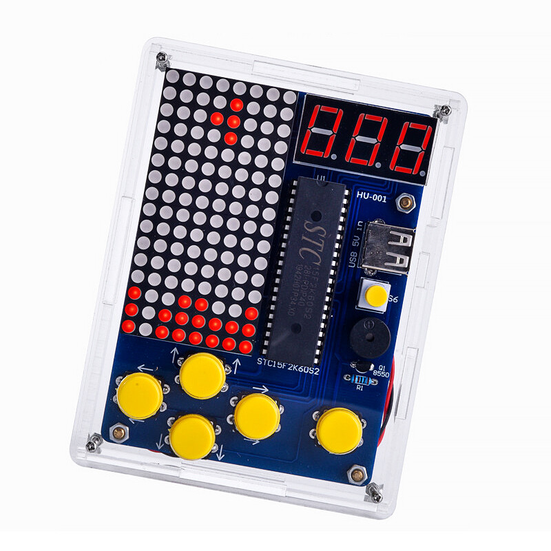 DIY Game Kit with Acrylic Case PCB Electronic Soldering Training Kit Support For Retro/Snake/Plane/Racing Games