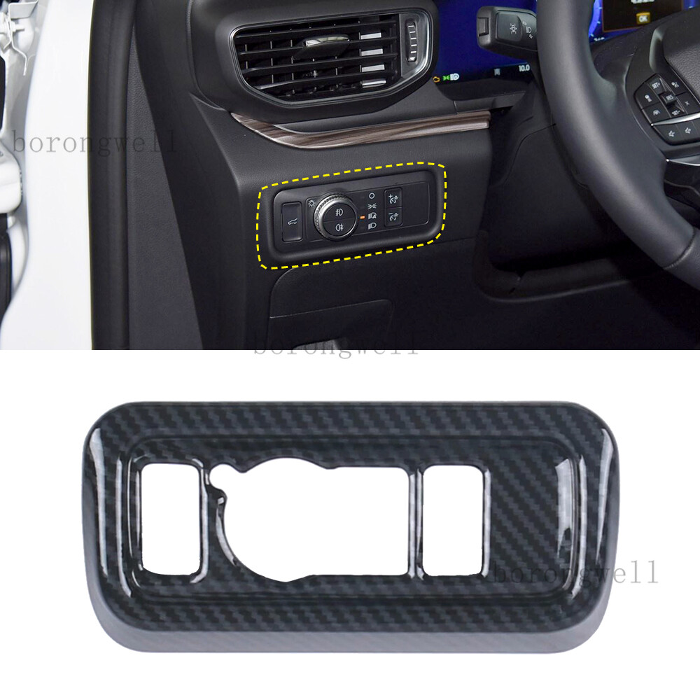 ABS Carbon Fiber Accessories For Ford Explorer 2020 2021 Interior Light Switch Control Cover Car Styling