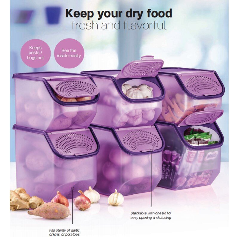 Tupperware Garlic N All Keeper Set (2) 5.5L and 3.0L / Multi Peeler (1