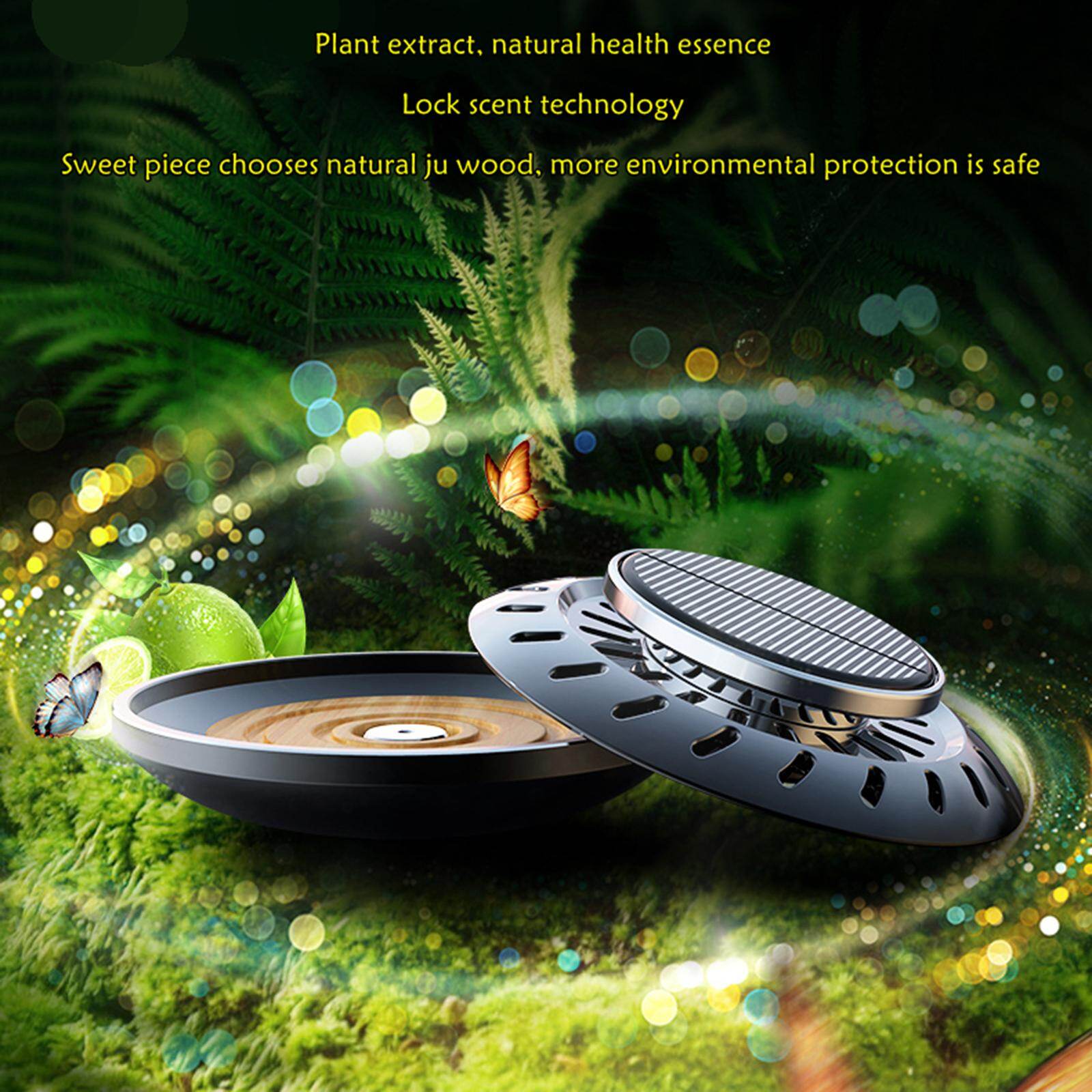 Baoblaze Auto Air Freshener, Solar Powered, Automatic Rotating Essential Oil Diffusers