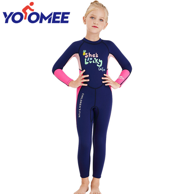 Yoomee 2.5mm Neoprene Wetsuit Little Kids Keep Warm UV Protection Swimsuits Long Sleeves Diving Suits