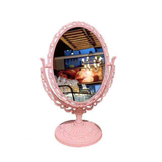 Desktop Makeup Mirror European-style Retro Vintage 2-faced Rotate 360 Degrees Princess's Mirror Large Toilet Mirror Antique