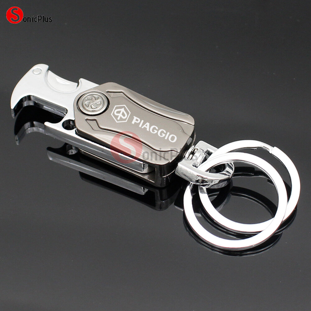For Piaggio Keychain Vespa Primavera GTS300 Medley MP3 All years Fashion Motorcycle and Car Alloy Opener Bottle key chain Opener Mobile Phone Holder Anti-lost Multi-function Key Ring Accessories