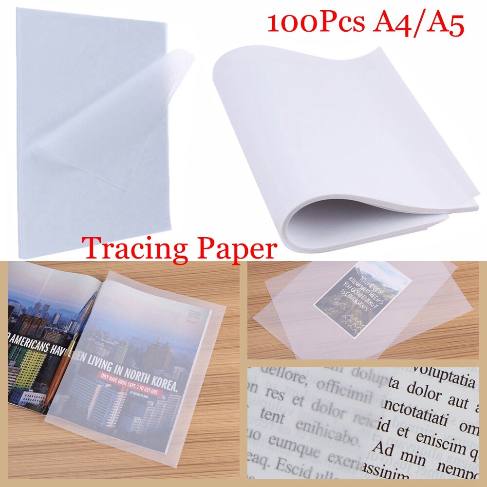 100pcs Transparency Tracing Paper Craft Copying Calligraphy Artist Drawing Sheet