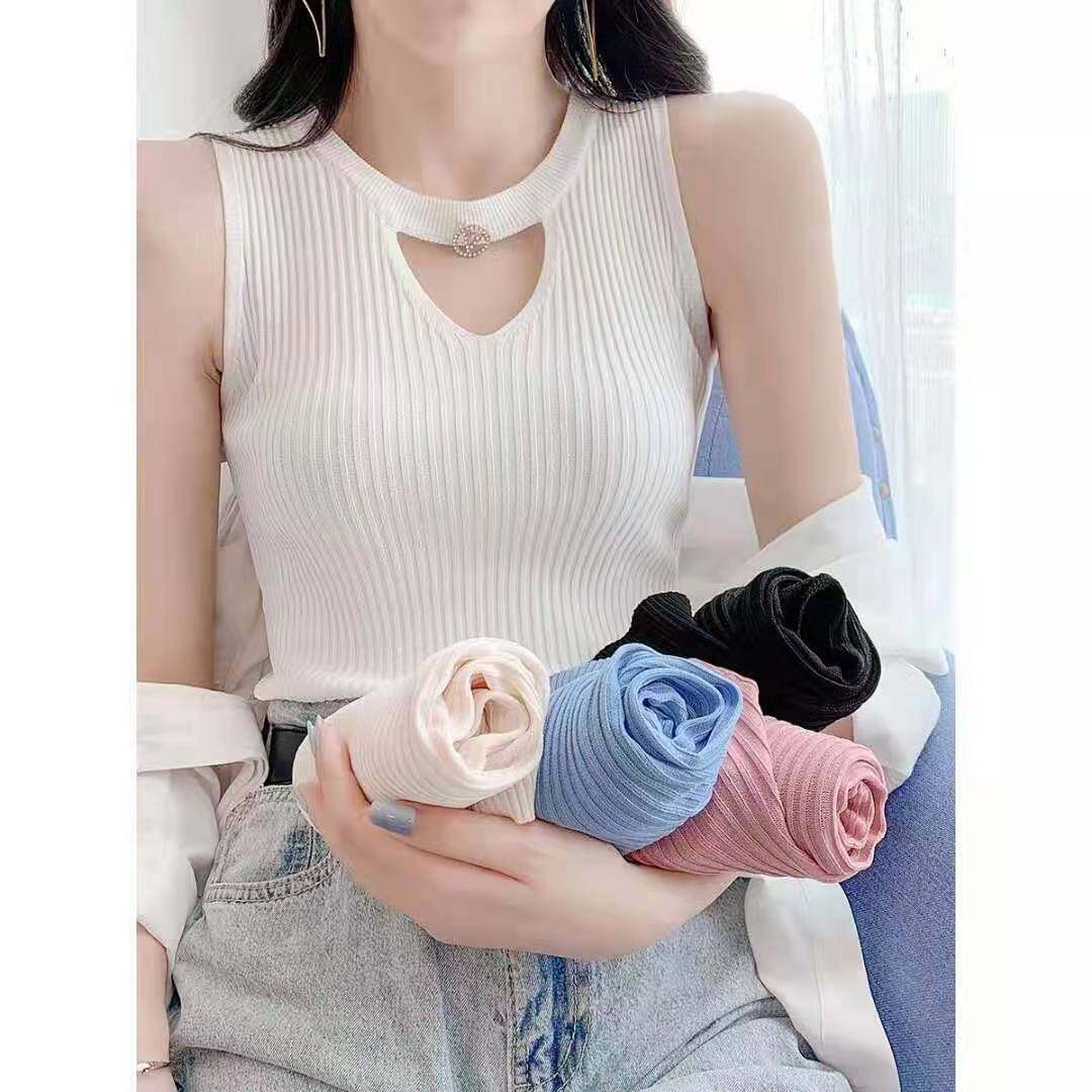 S-3XL Áo Gi Lê Cổ Lọ Không Tay Cỡ Vải Nhung Lông Cho Nữ Áo Gi Lê Mặc Trong Bó Sát Hàn Quốc Phù Hợp Với Mọi Người