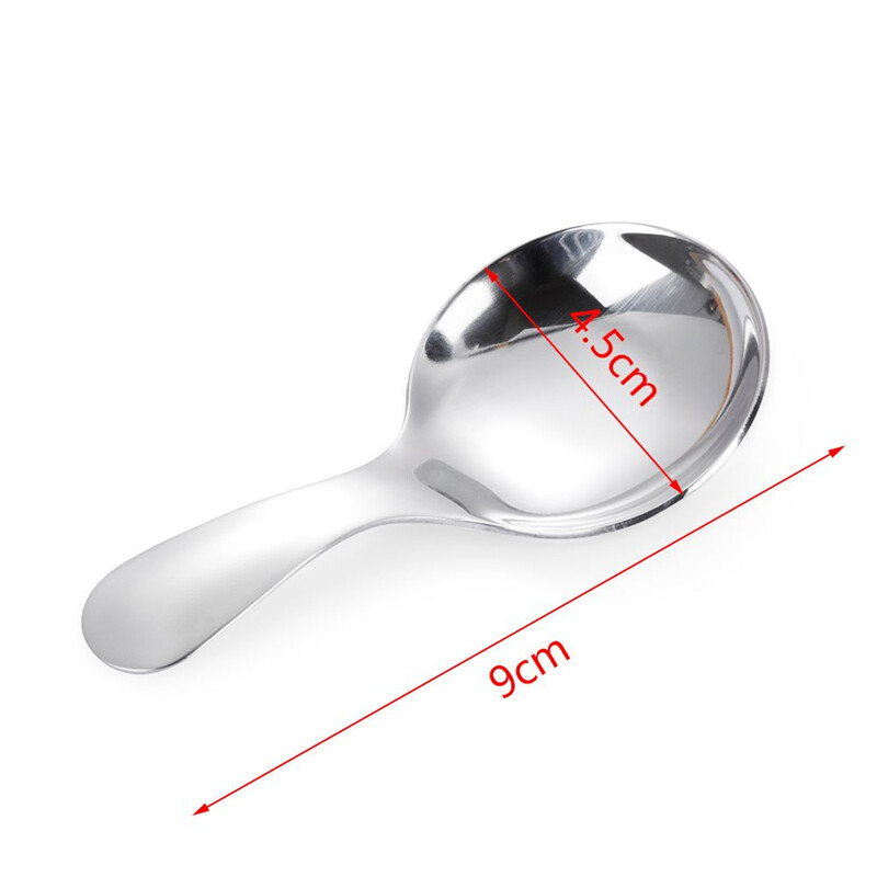 Short Handle Stainless Steel Scoop Ice Cream Scoop Coffee Tea Scoop Kitchen Cutlery
