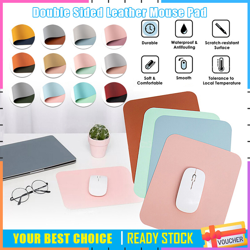 【Ready Stock】Double Side PU Leather Desk Pad Waterproof Mouse Keyboard Pad Table Mat Portable Games Mouse Pad