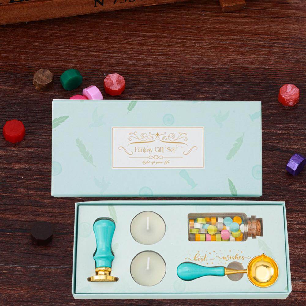 Fire Paint Stamp Set Exquisite Gift Box Wax Seal Kit for Envelope Decorations