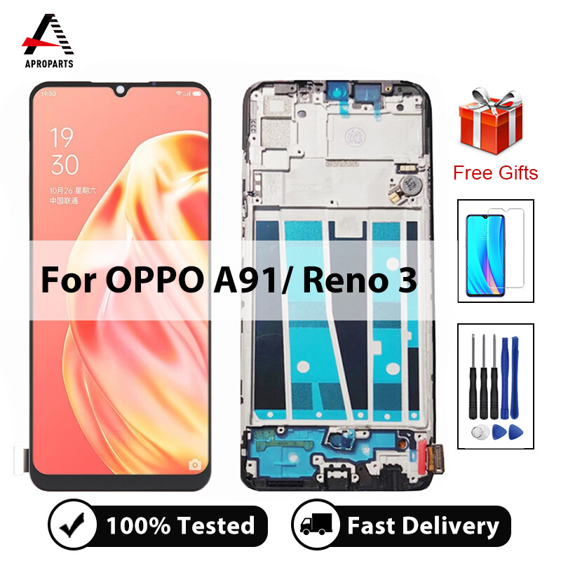 100% tested lcd for oppo reno3 5g a91 k7 cph2001 touch screen digitizer assembly replacement with free tools